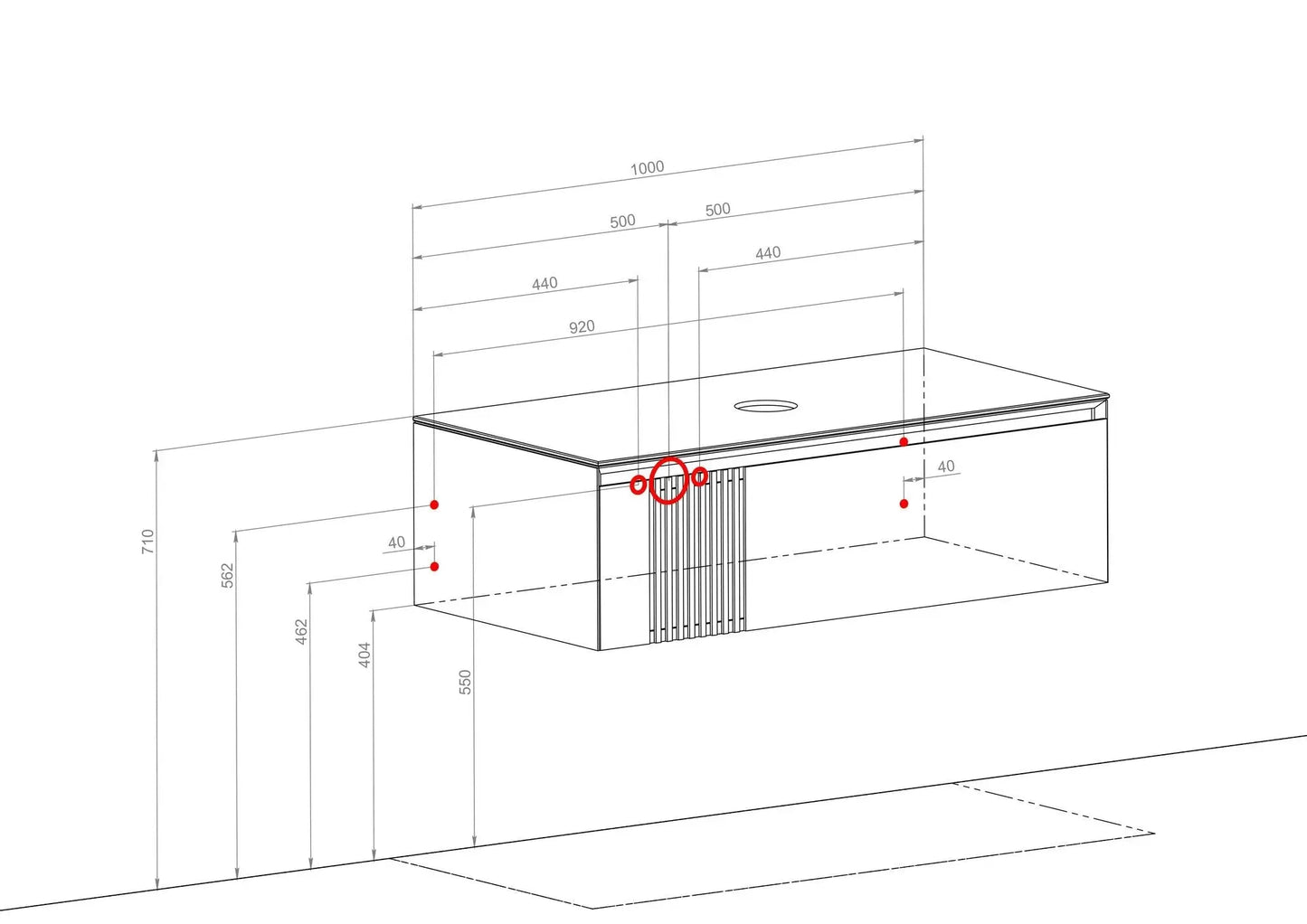 Mobilier de baie suspendat Manhattan , Alb