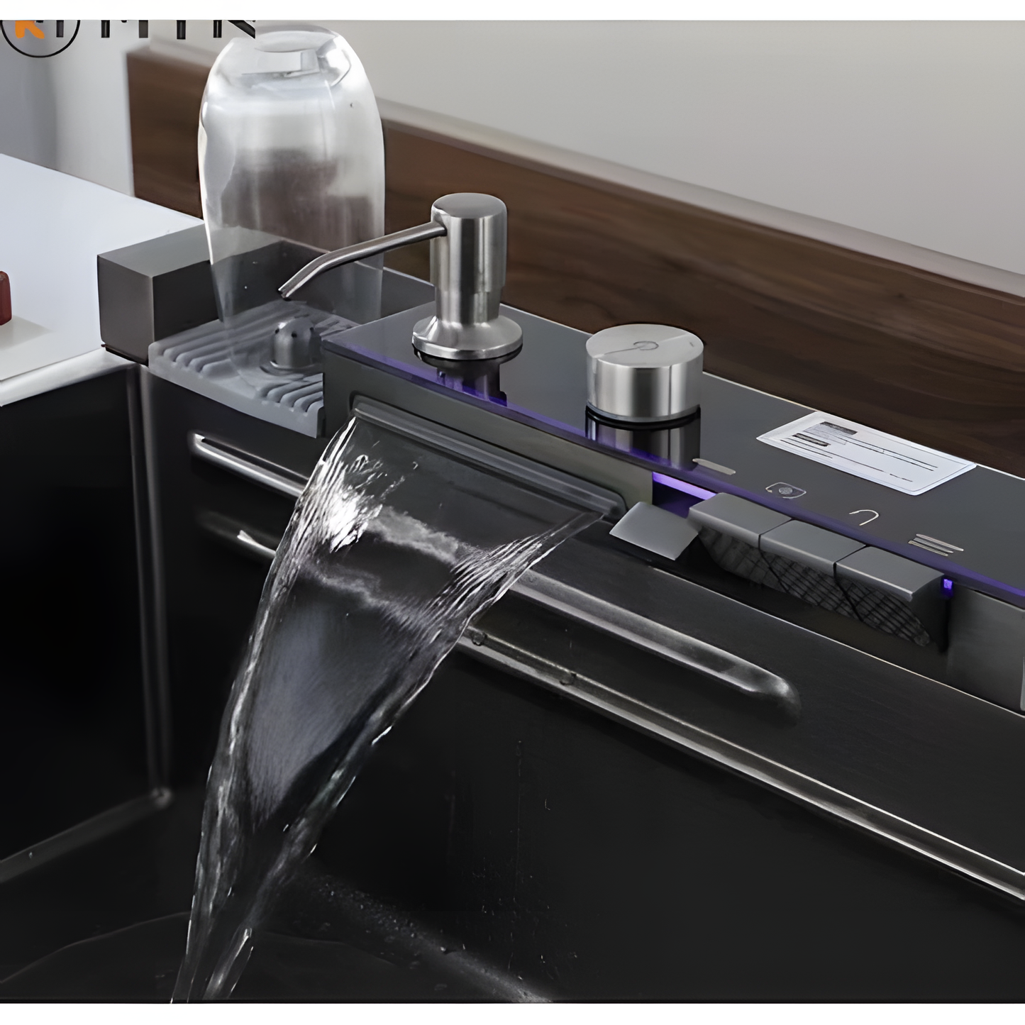 Chiuvetă multifuncțională cu accesorii, HMDF 7546 cu baterie digitală, Gri antracit
