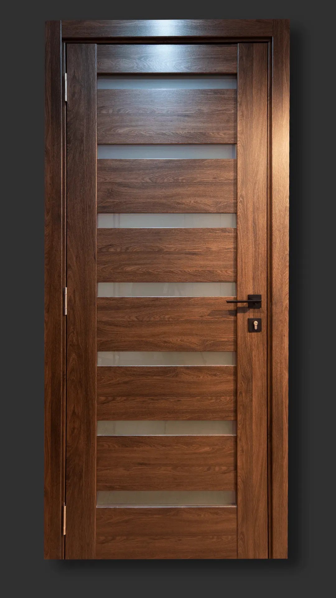 Ușă interior Rino 07 Takoma Oak – cu sticlă mată verticală și toc reglabil