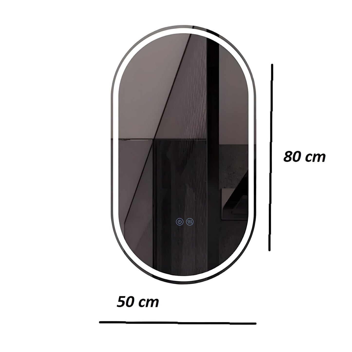 Oglindă baie H-120-1 cu LED, 3 nuanțe de lumină, anti-aburire, touch control