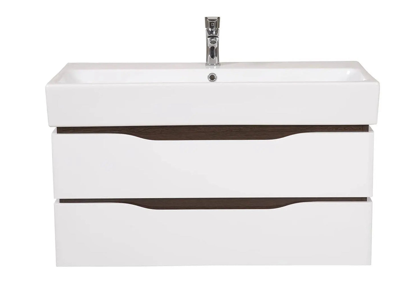 Mobilier de baie suspendat Venice, Alb+Wenge (Pinto)