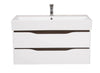 Mobilier de baie suspendat Venice, Alb+Wenge (Pinto)