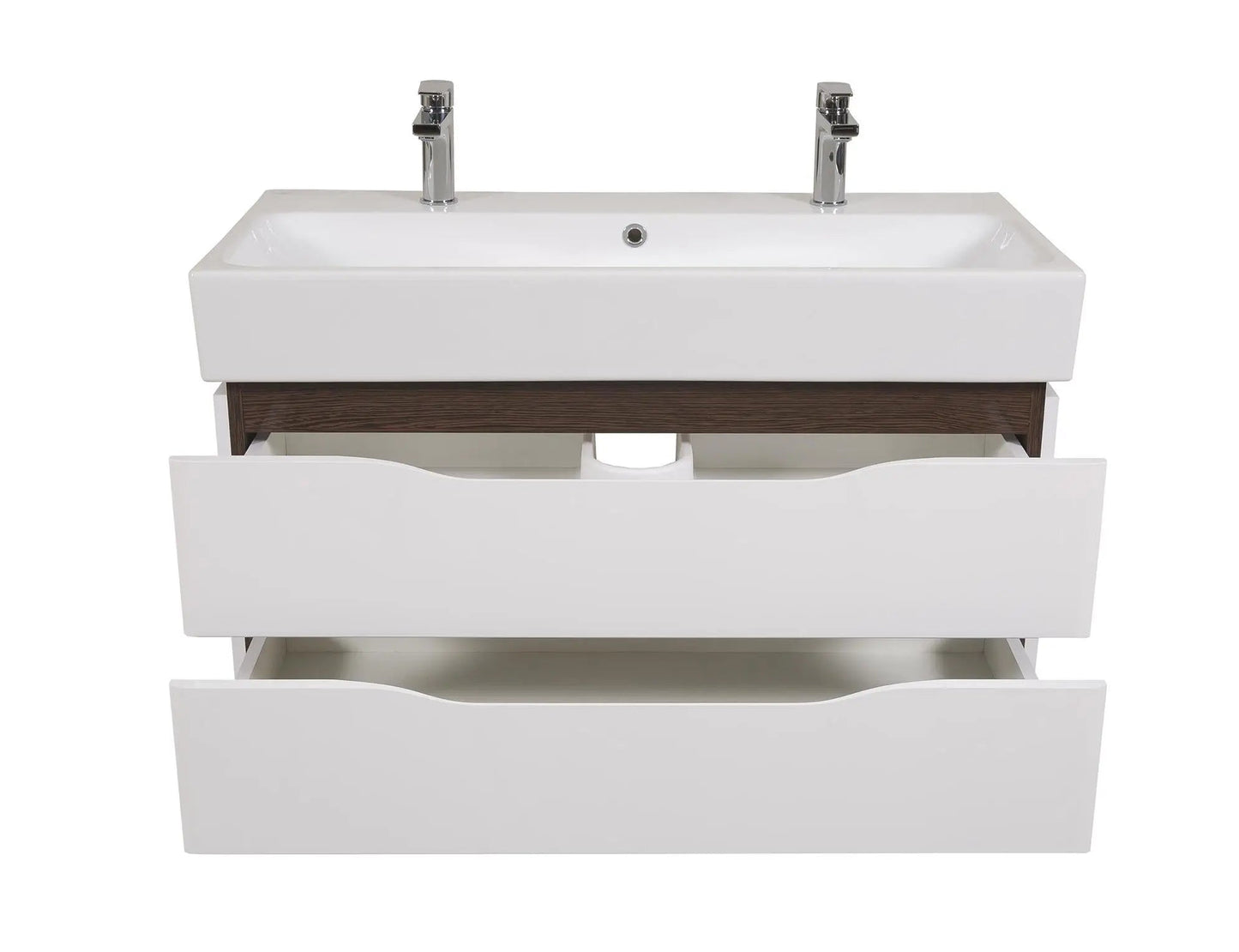 Mobilier de baie suspendat Venice , Alb+Wenge (Pinto 2 baterii)