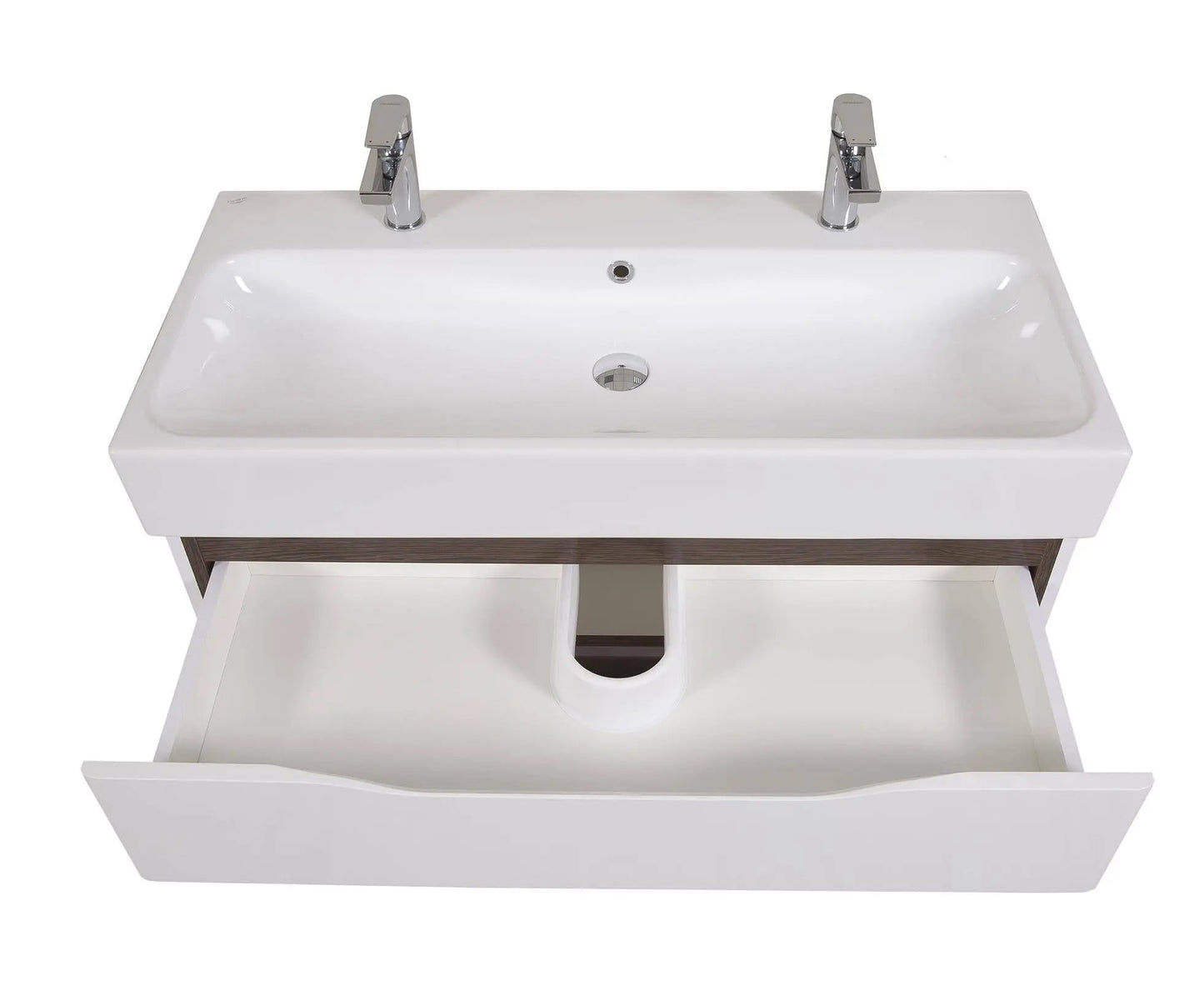 Mobilier de baie suspendat Venice , Alb+Wenge (Pinto 2 baterii)