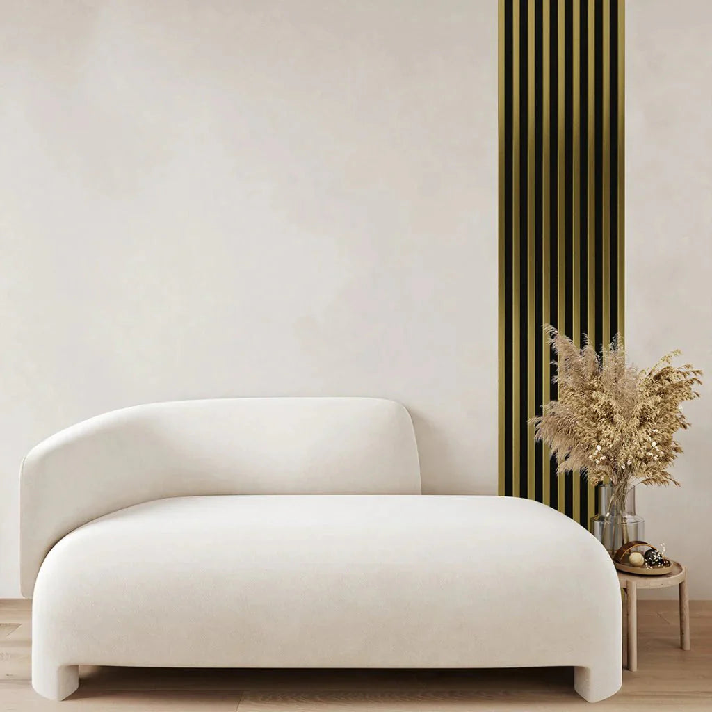 Panou 3 Riflaje Auriu/Negru din Lemn, Linea Slim 3
