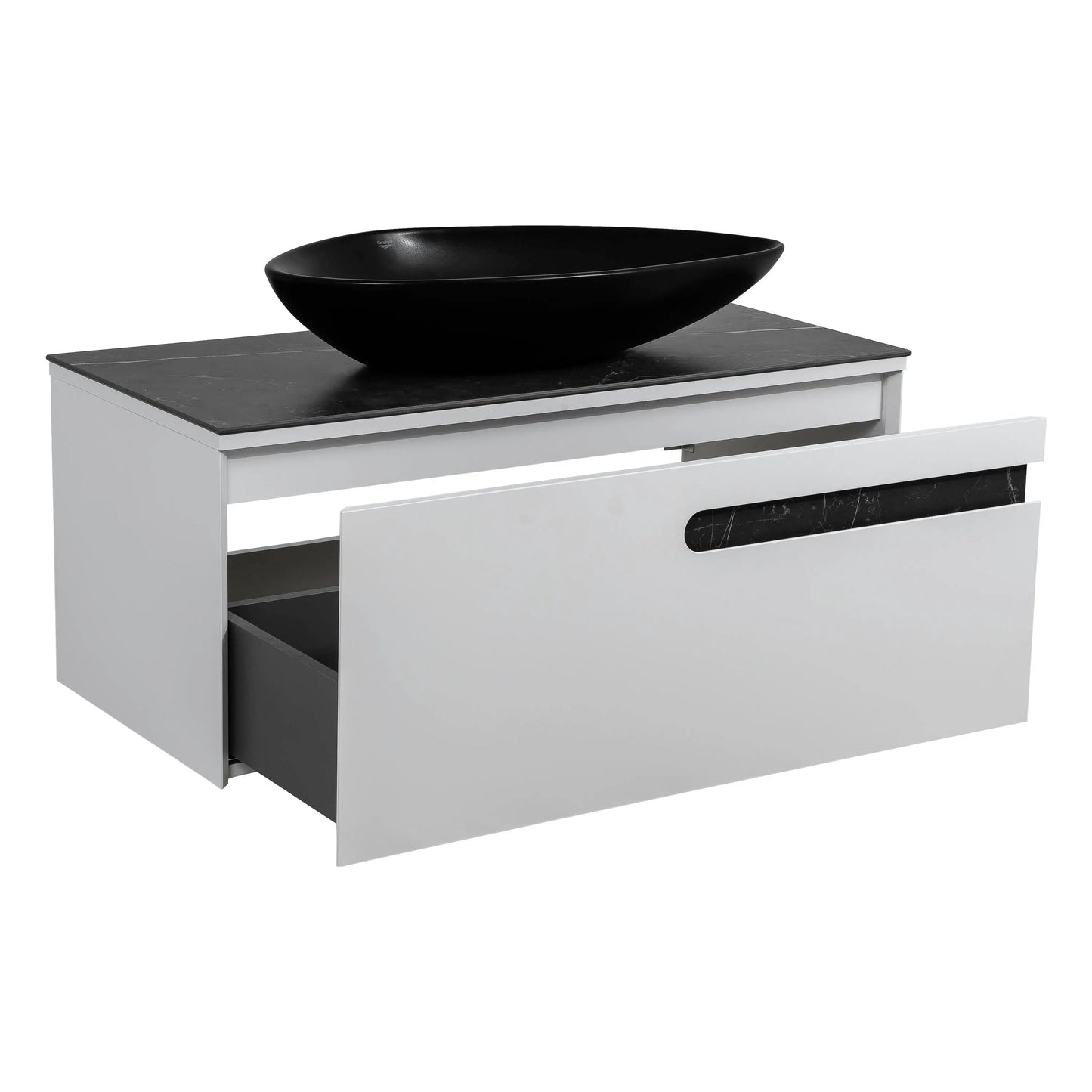 Mobilier de baie suspendat Ostin, Alb