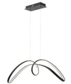 Lustra Led Suspendata Nordic Modern, 108W 7560Lm, Neagra, Trei Tipuri de Lumina si Telecomand G3681 BK