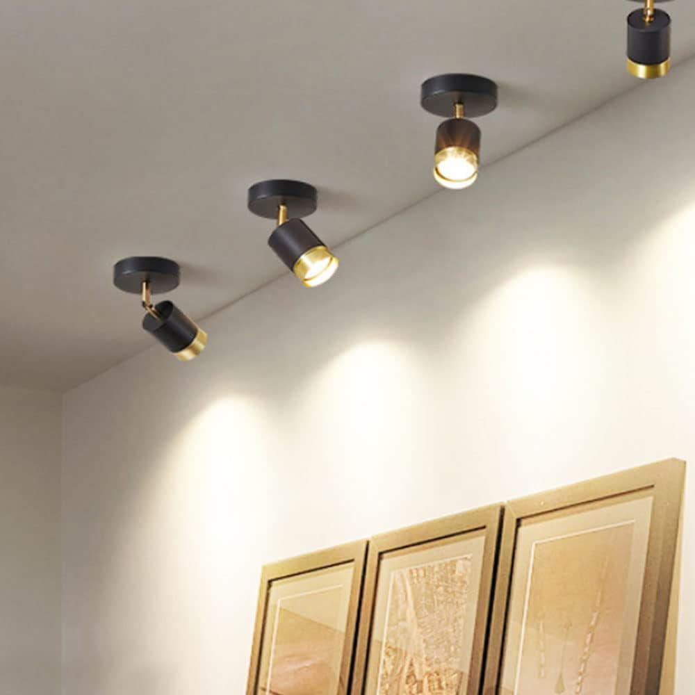 Lustra LED tip spot Minimalist Vibe, 5W, lumina neutra, iluminat modern, negru cu auriu SE-C3007-1
