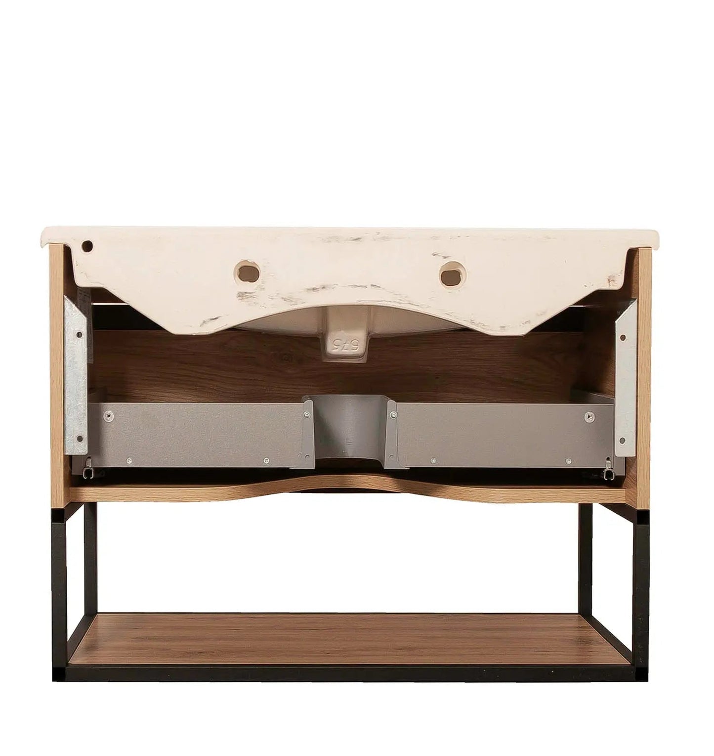 Mobilier de baie suspendat Loft Iron Seville, cu blat