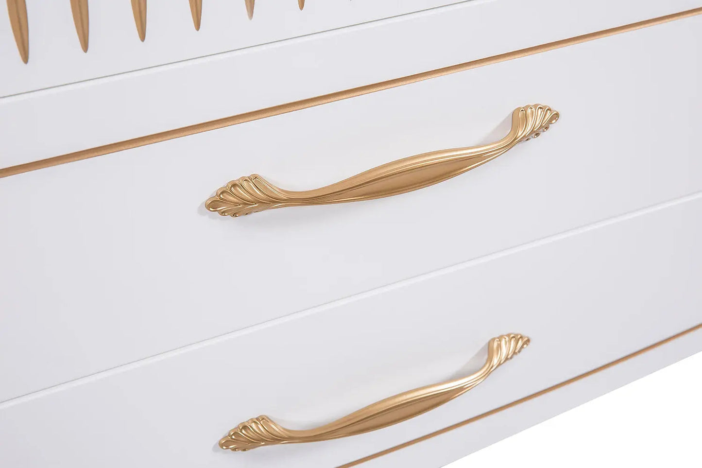 Mobilier de baie pe pardoseală Royal, Alb+auriu