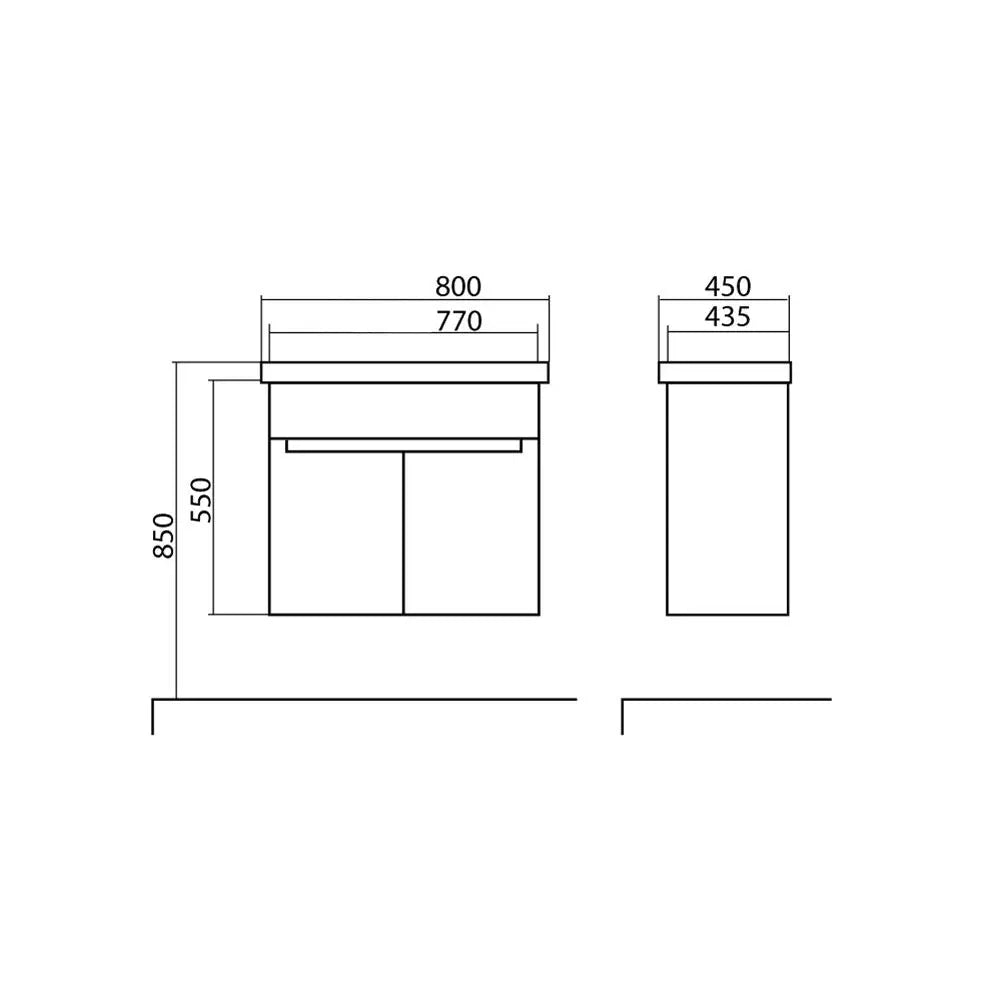 Mobilier de baie suspendat Omega, Alb