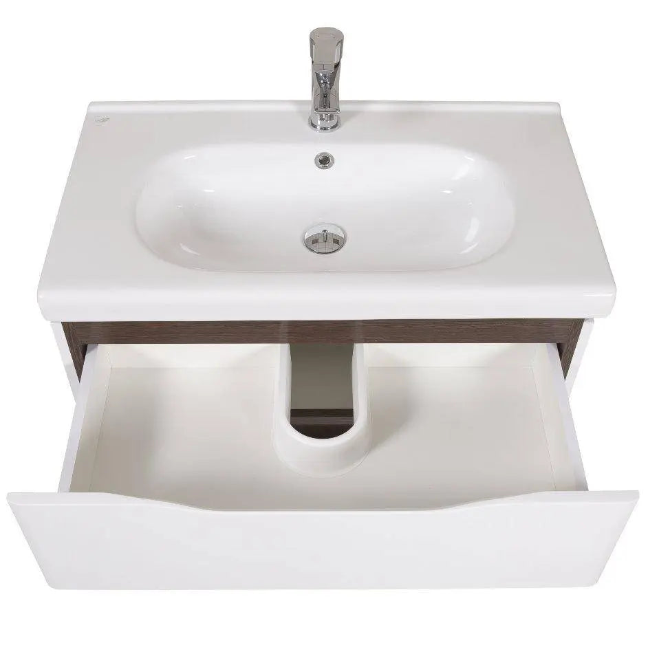 Mobilier de baie suspendat Venice, Alb+Wenge (City)