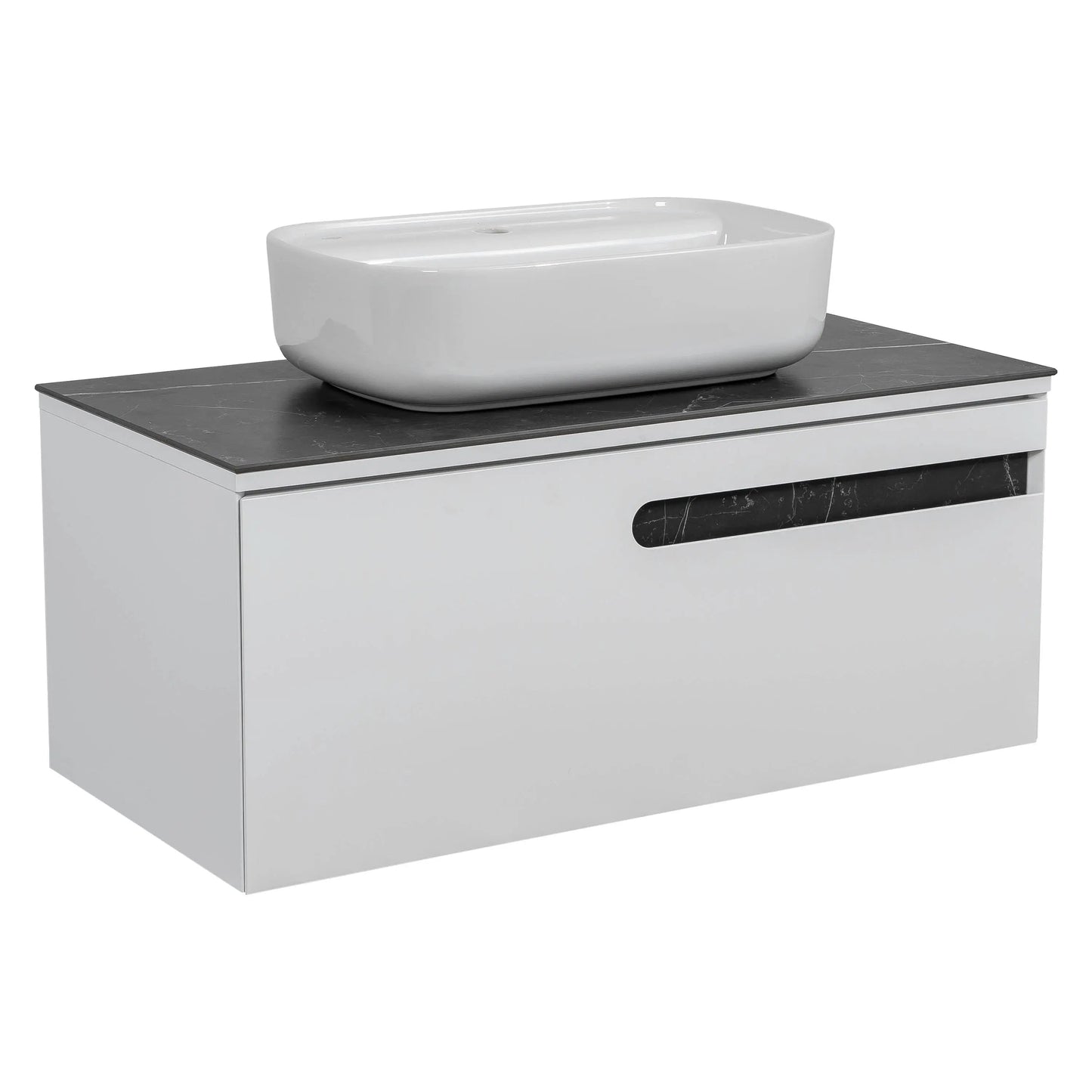 Mobilier de baie suspendat Ostin, Alb