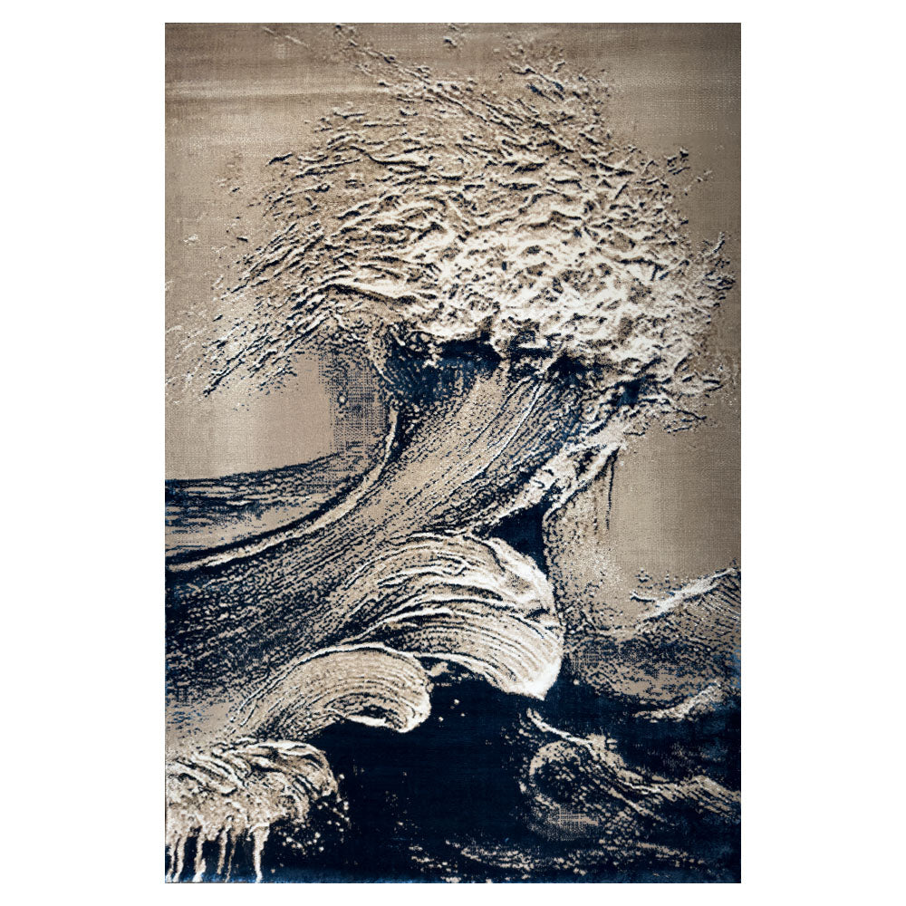 Covor Cameleon Waves Albastru Marin Bej/ 2323A