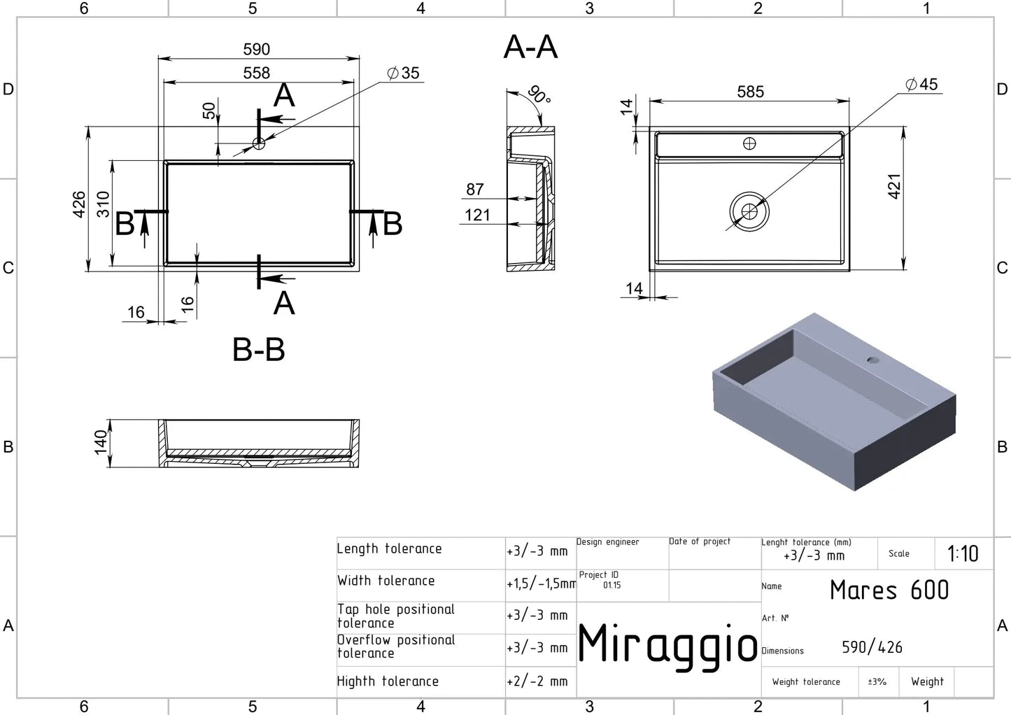 Lavoar pe blat Mares 600, Miraggio
