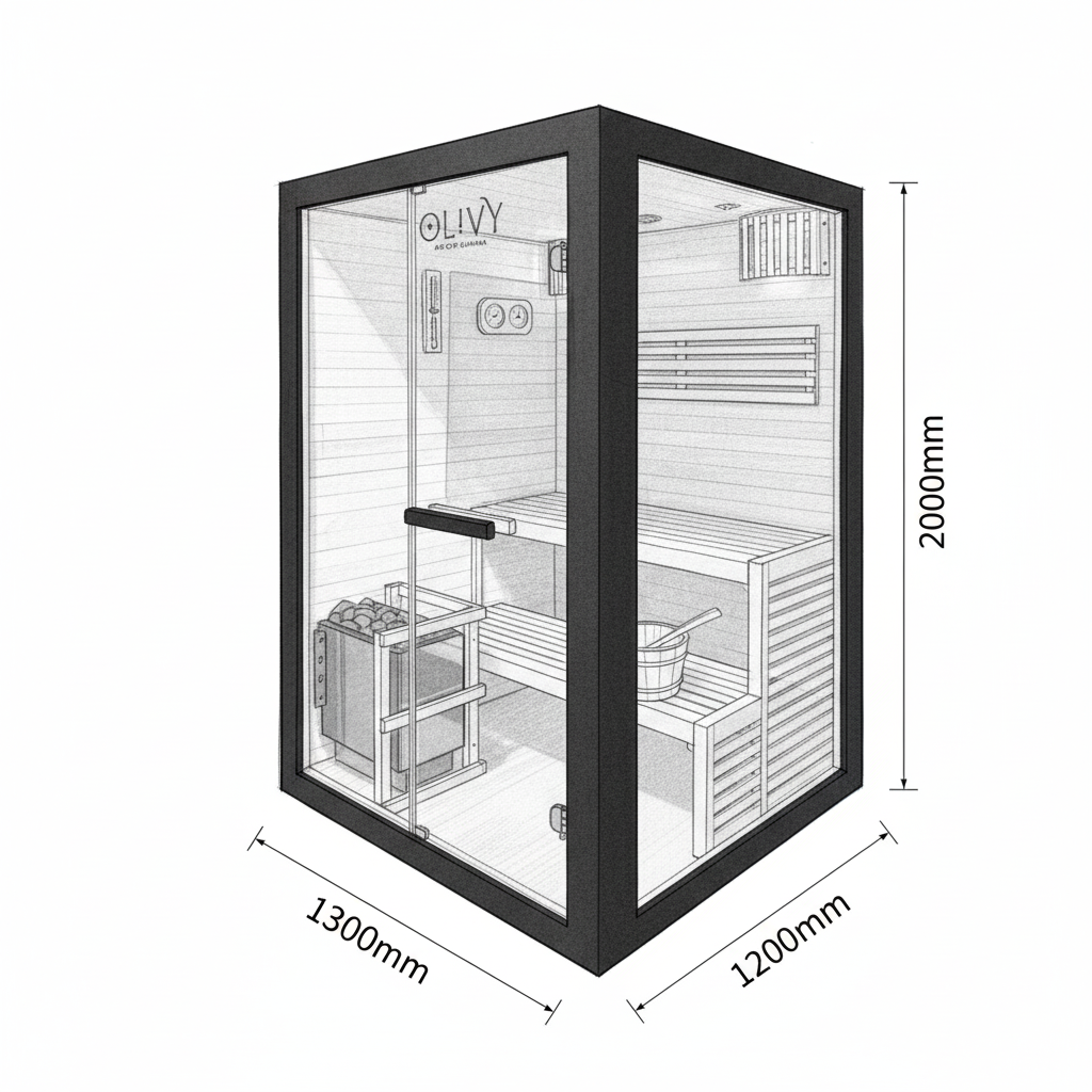 Saună finlandeză din lemn Hemlock pentru 2-3 persoane – Premium Home Spa
