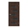 Ușă interior Rino 16 European Chestnut- cu sticlă decorativă, complet echipată