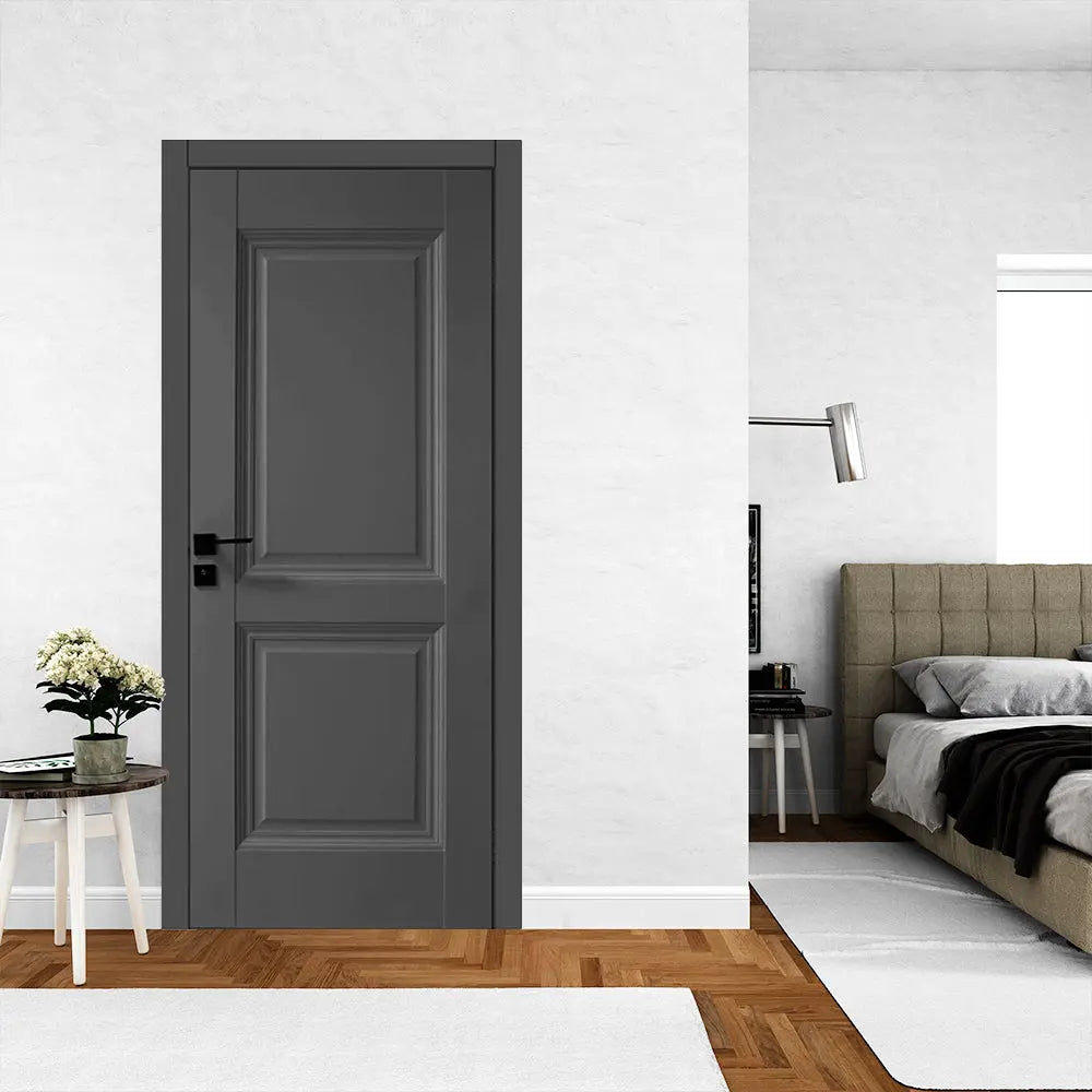 Ușă interior antracit JYA-067 cu toc reglabil – design modern, complet echipată