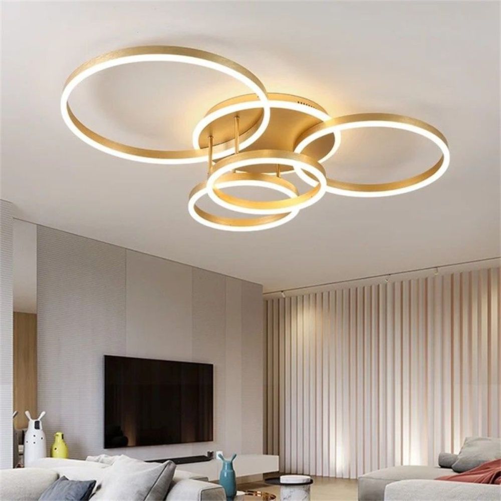 Lustra LED 360W Auriu 4 cercuri cu Telecomanda 5184/600+500+400+300 GD