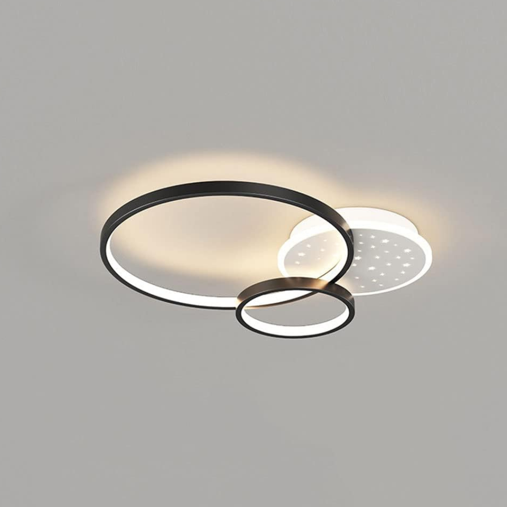 Lustra LED Circular Starry, cu telecomanda, 108W, negru, cu trei tipuri de lumina G3868/BK