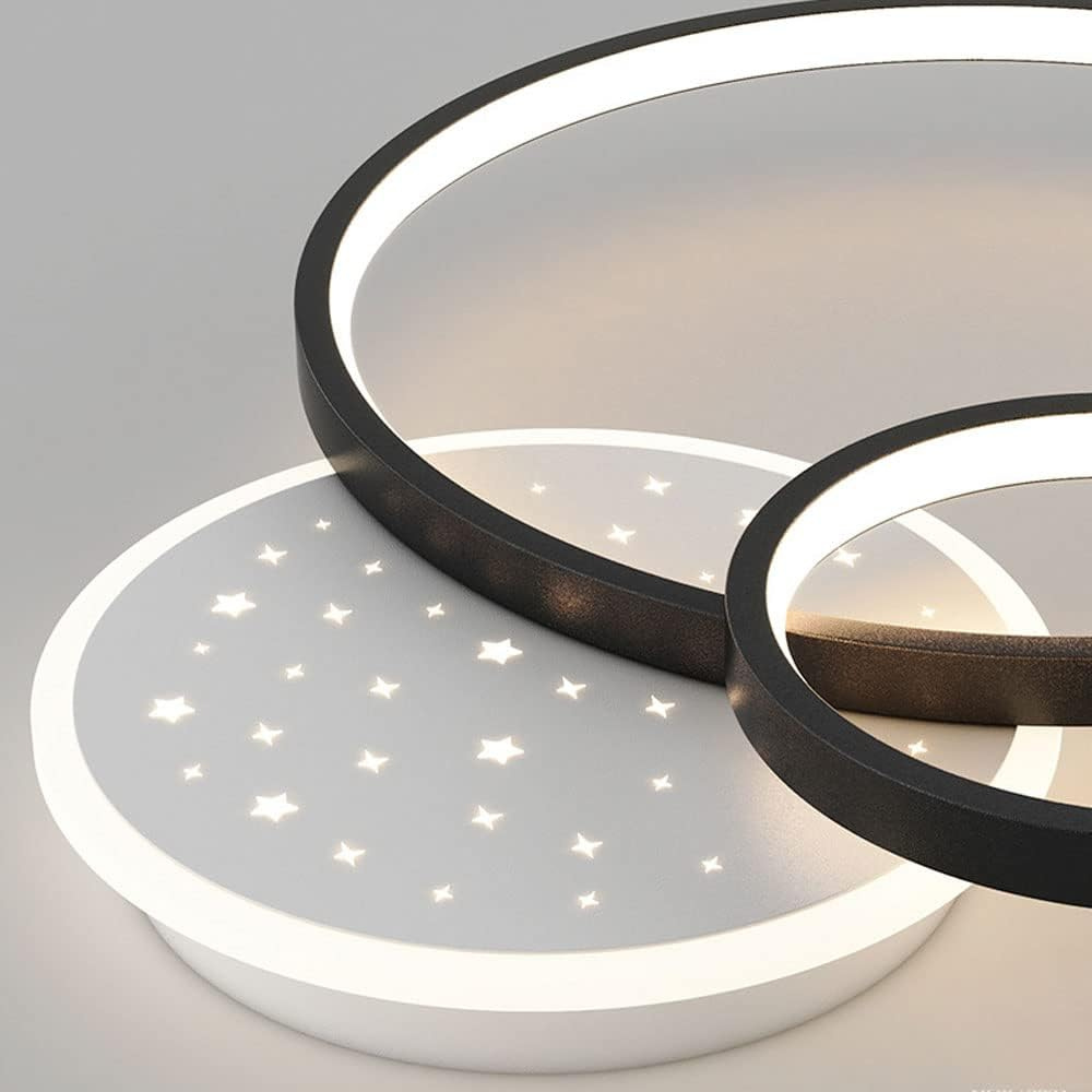 Lustra LED Circular Starry, cu telecomanda, 108W, negru, cu trei tipuri de lumina G3868/BK