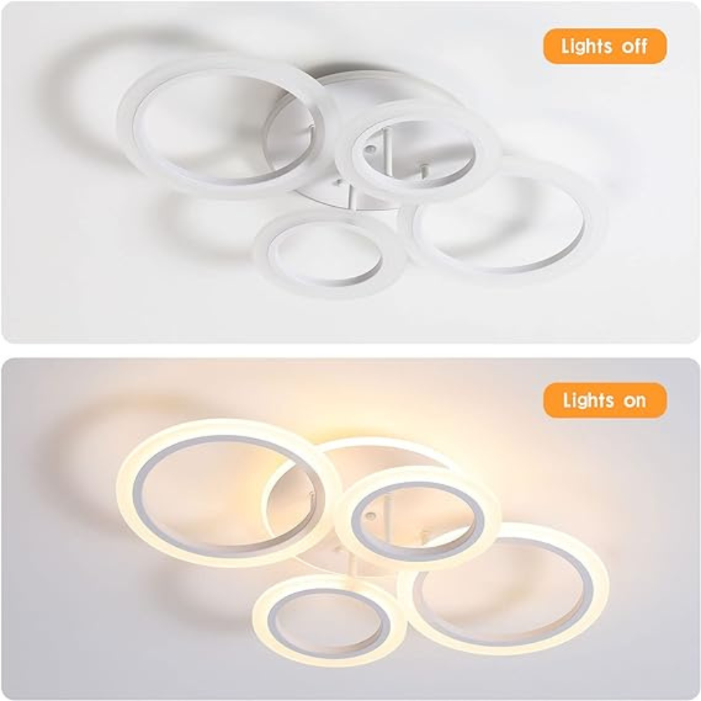 Lustra LED Concept Circles, cu telecomanda,176W, alb, cu trei tipuri de lumina 6601/2+2 A