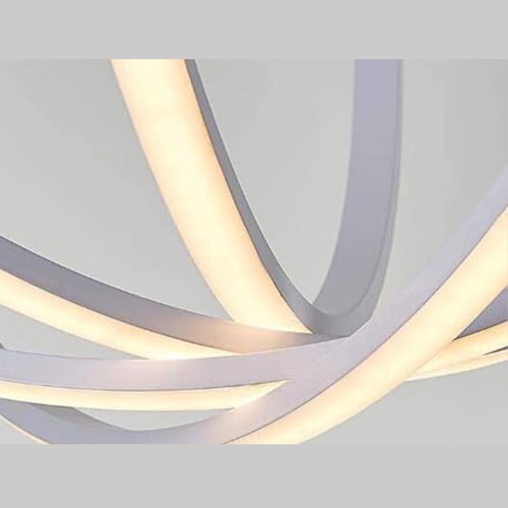 Lustra LED Creative Design, cu telecomanda, 122W, alb, cu trei tipuri de lumina SE-P1065