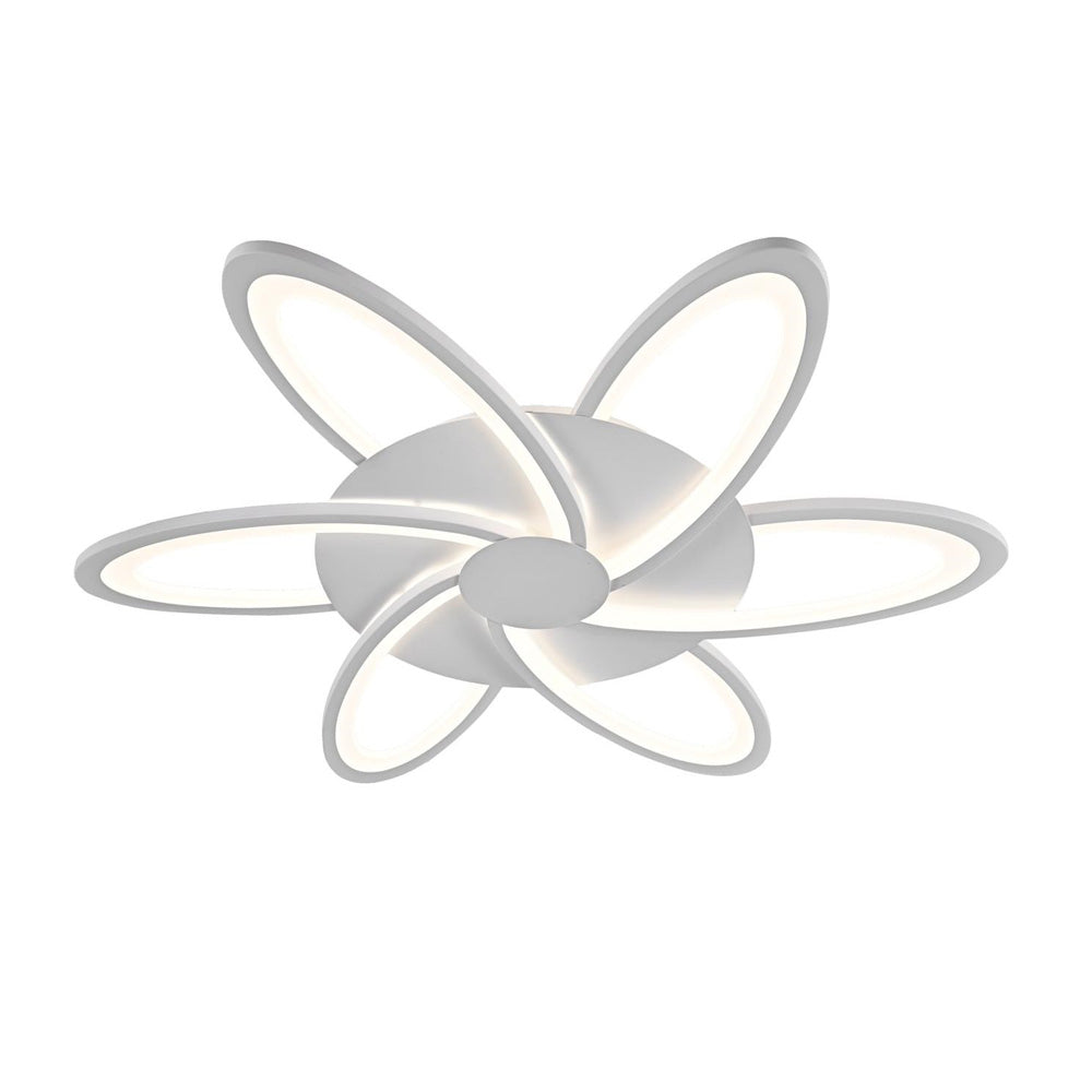 Lustra LED Minimalist Flower G3818/6, cu telecomanda, 144W, 6000lm, alb, cu trei tipuri de lumina