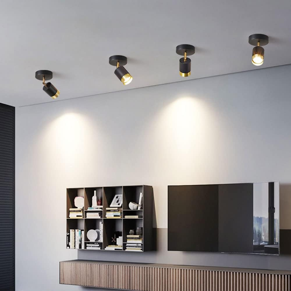 Lustra LED tip spot Minimalist Vibe, 5W, lumina neutra, iluminat modern, negru cu auriu SE-C3007-1
