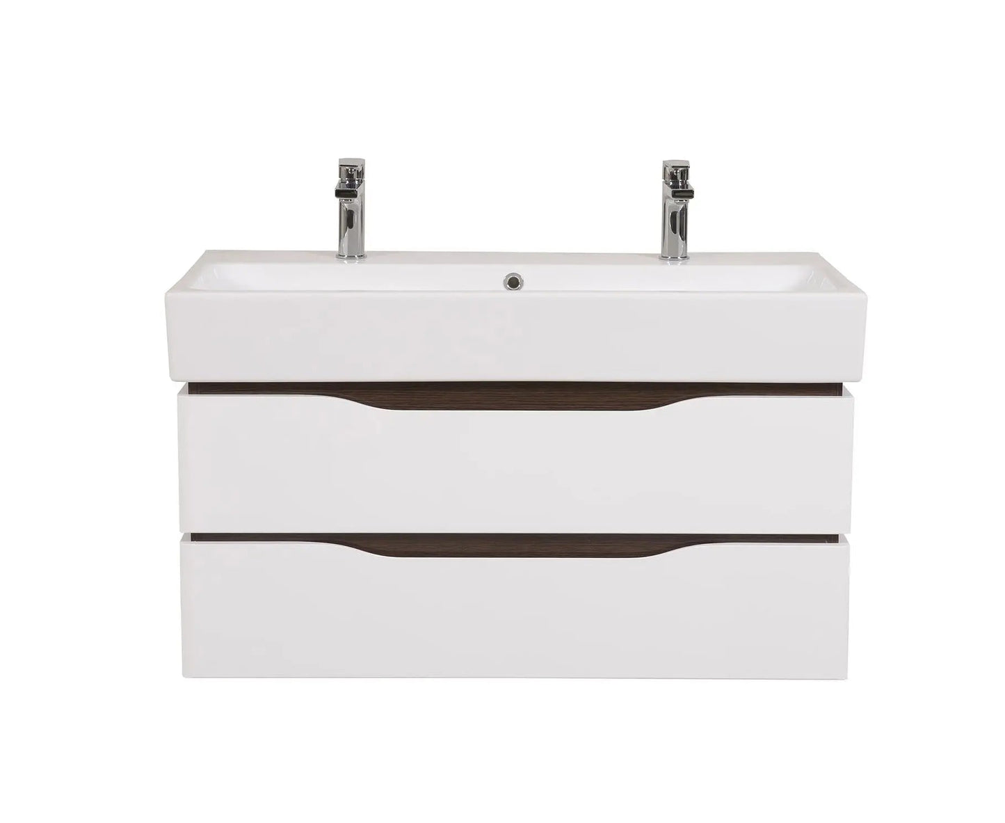 Mobilier de baie suspendat Venice , Alb+Wenge (Pinto 2 baterii)
