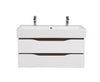 Mobilier de baie suspendat Venice , Alb+Wenge (Pinto 2 baterii)