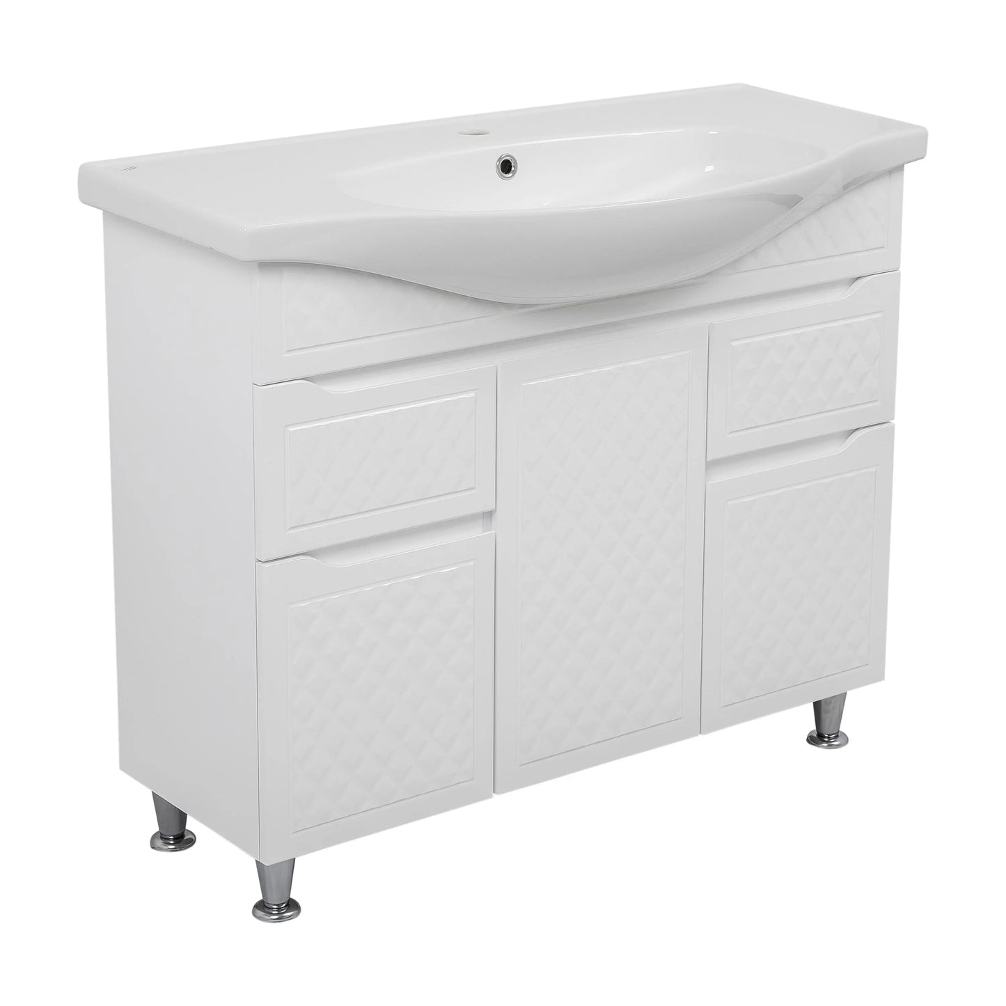 Mobilier de baie pe pardoseală Rodors, Alb