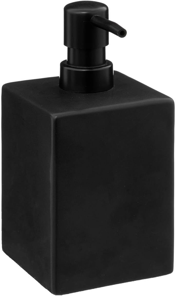 Set accesorii baie negru ceramică și lemn