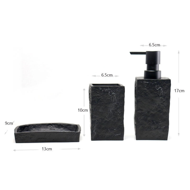 Set 3 piese accesorii de baie negru piatra