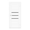 Ușă de interior DECO 06 White silk mat,cu sticlă neagră