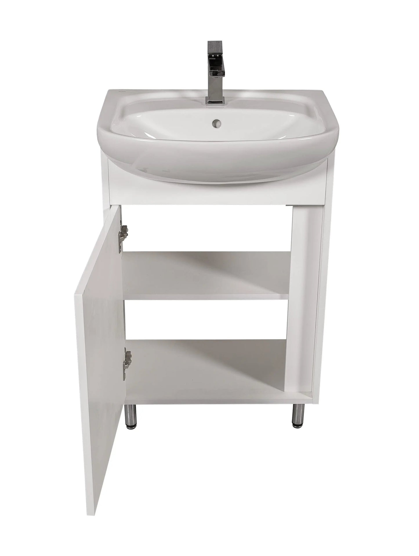 Mobilier de baie pe pardoseală Terra, Alb