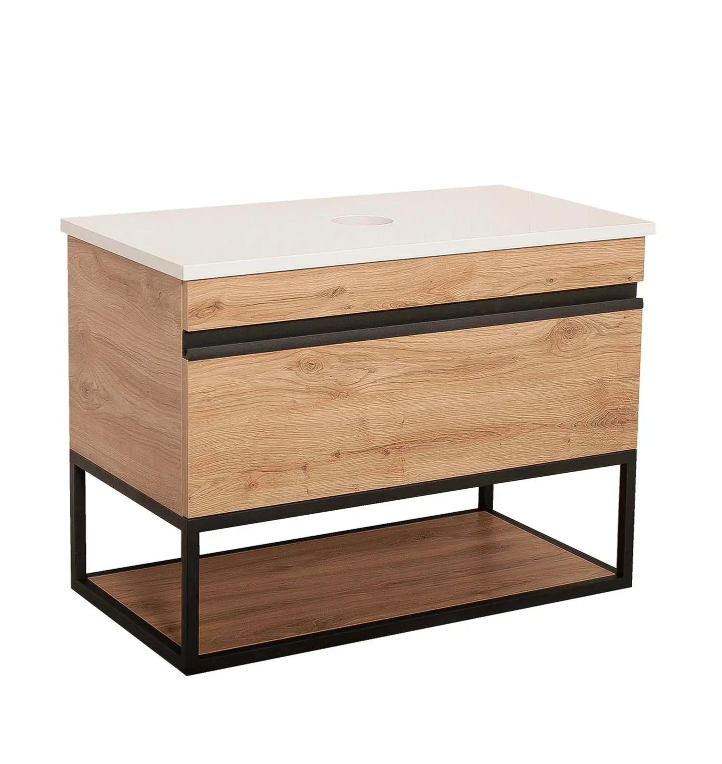 Mobilier de baie suspendat Loft Iron Seville, cu blat