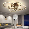 Lustră LED 8 Cercuri Neagră cu Telecomandă WiFi 2.4G – Design Modern și Iluminare Inteligentă - 6601/2X4 BK