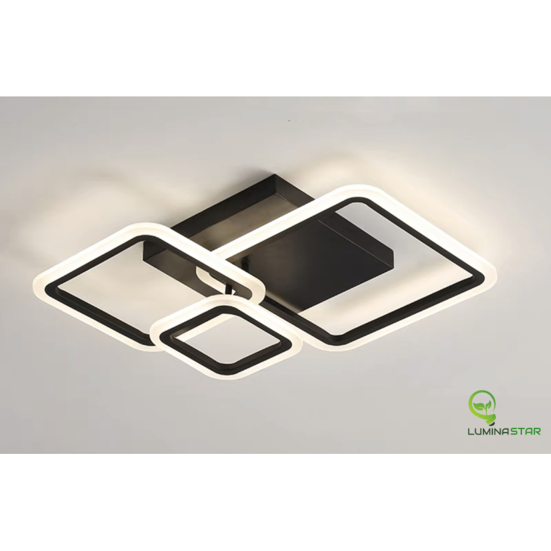 Lustră LED cu Telecomandă Negru – Iluminat Modern și Inteligent G 3816/3 BK