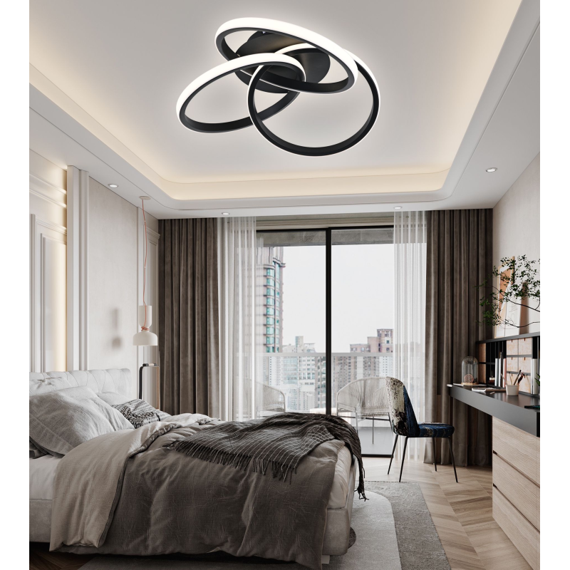 Lustră LED 84W cu Telecomandă WiFi – Iluminare Reglabilă pentru Confort Maxim - G3817/3 BK