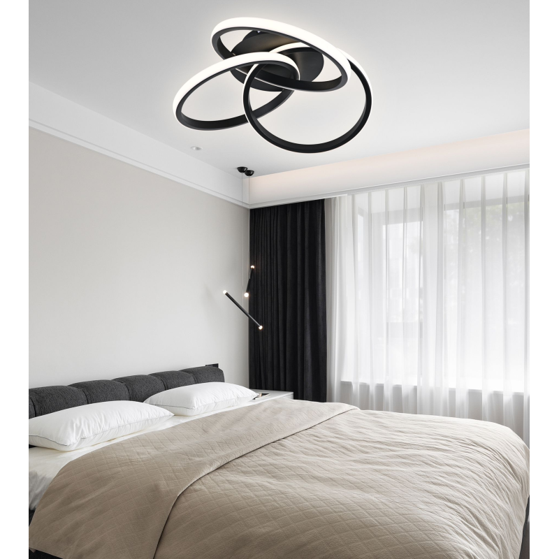 Lustră LED 84W cu Telecomandă WiFi – Iluminare Reglabilă pentru Confort Maxim - G3817/3 BK