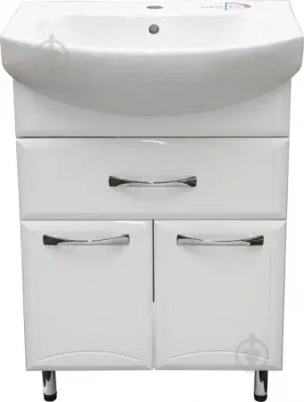 Mobilier de baie pe pardoseală cu sertar Decor, Alb