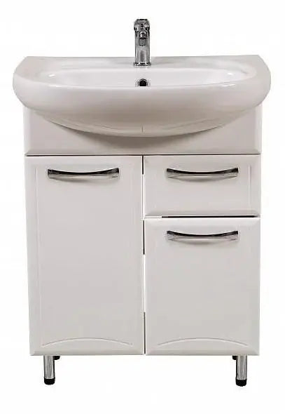 Mobilier de baie pe pardoseală cu sertar Decor, Alb