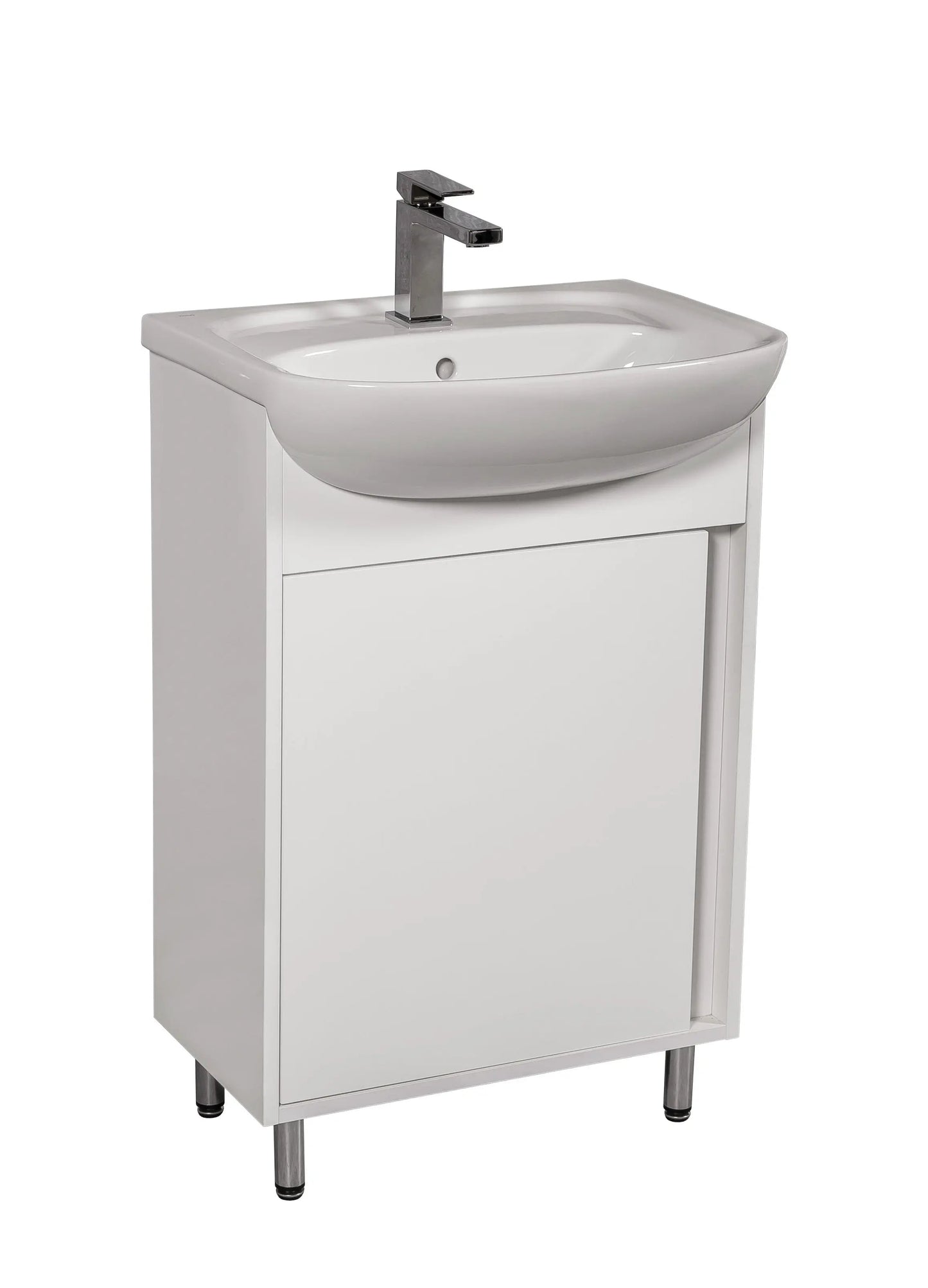 Mobilier de baie pe pardoseală Terra, Alb