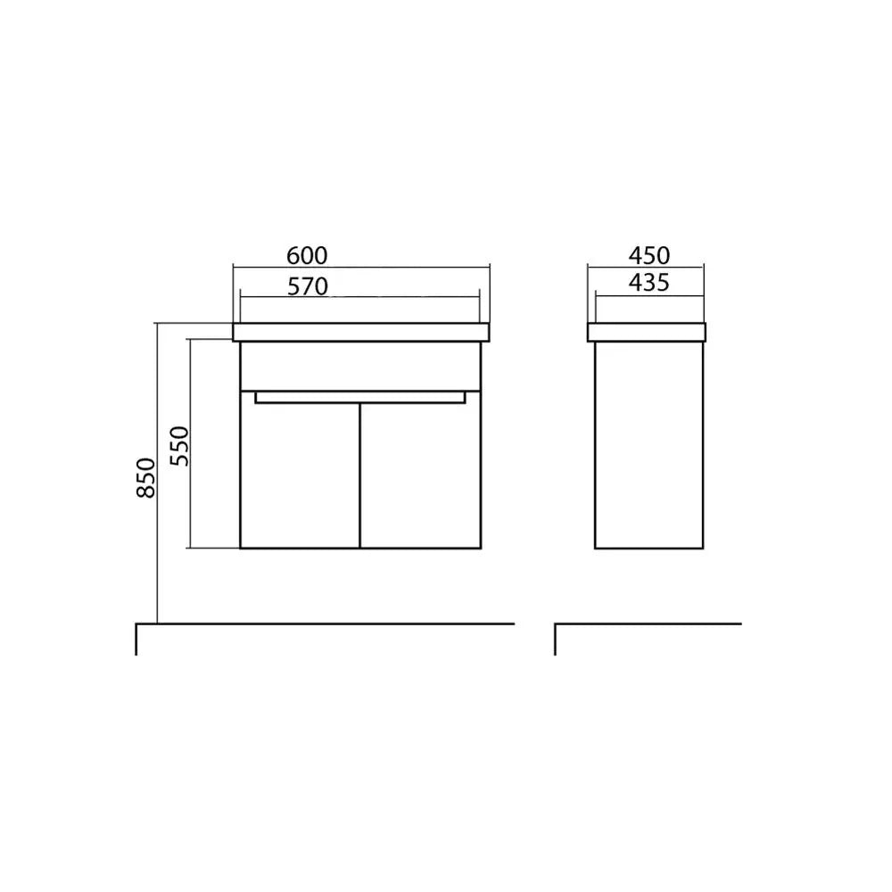 Mobilier de baie suspendat Omega, Alb