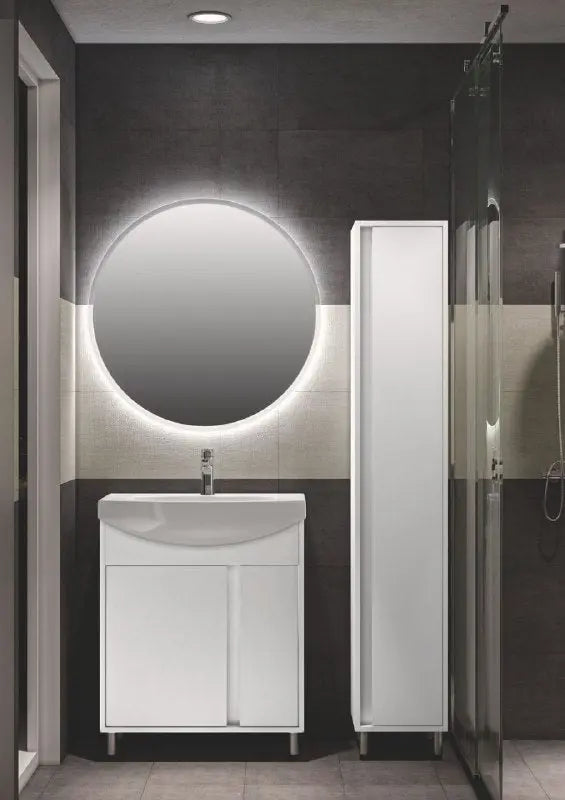 Mobilier de baie pe pardoseală Terra, Alb