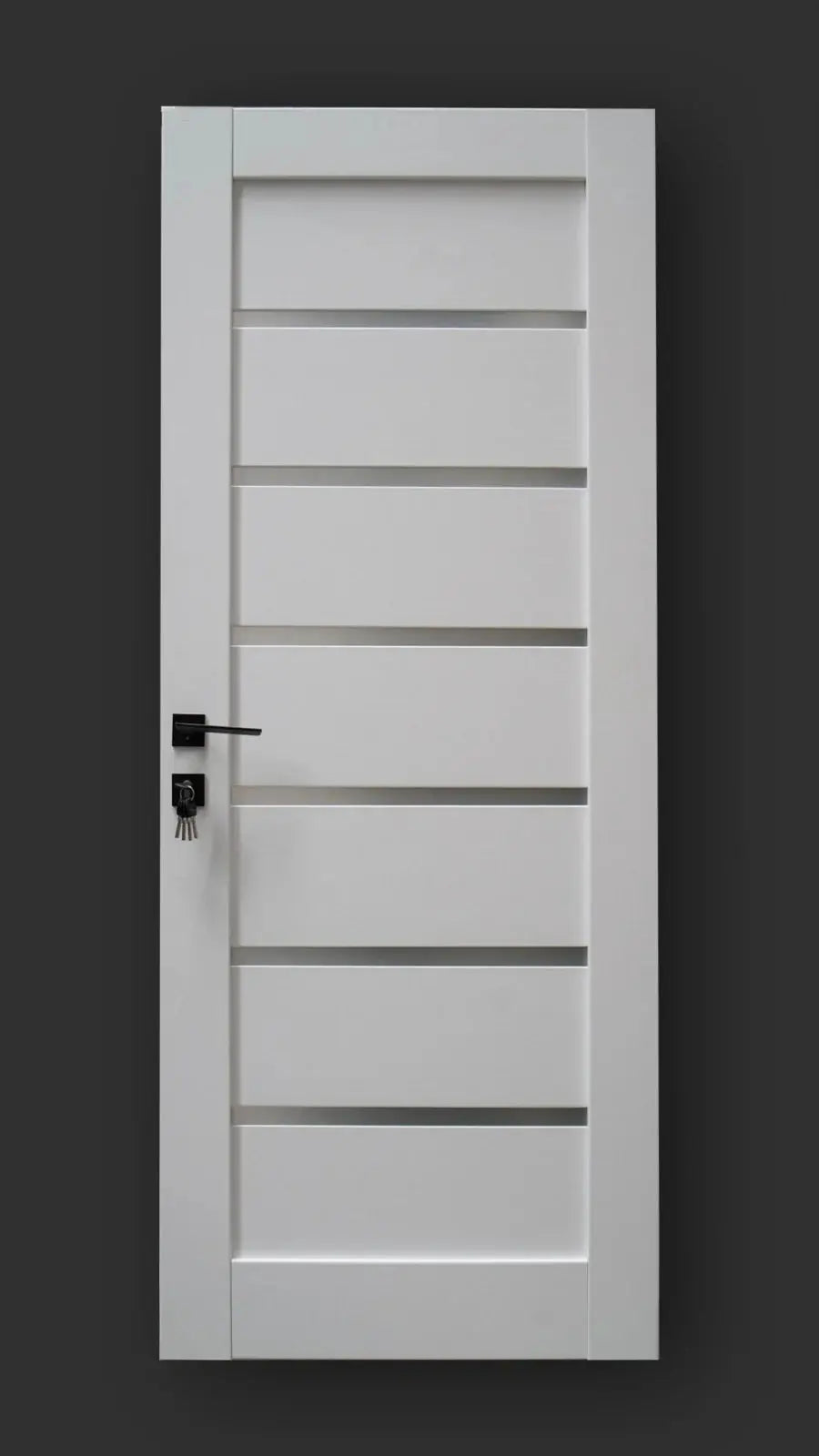 Ușă interior albă JYA-019 cu toc reglabil – design clasic, complet echipată