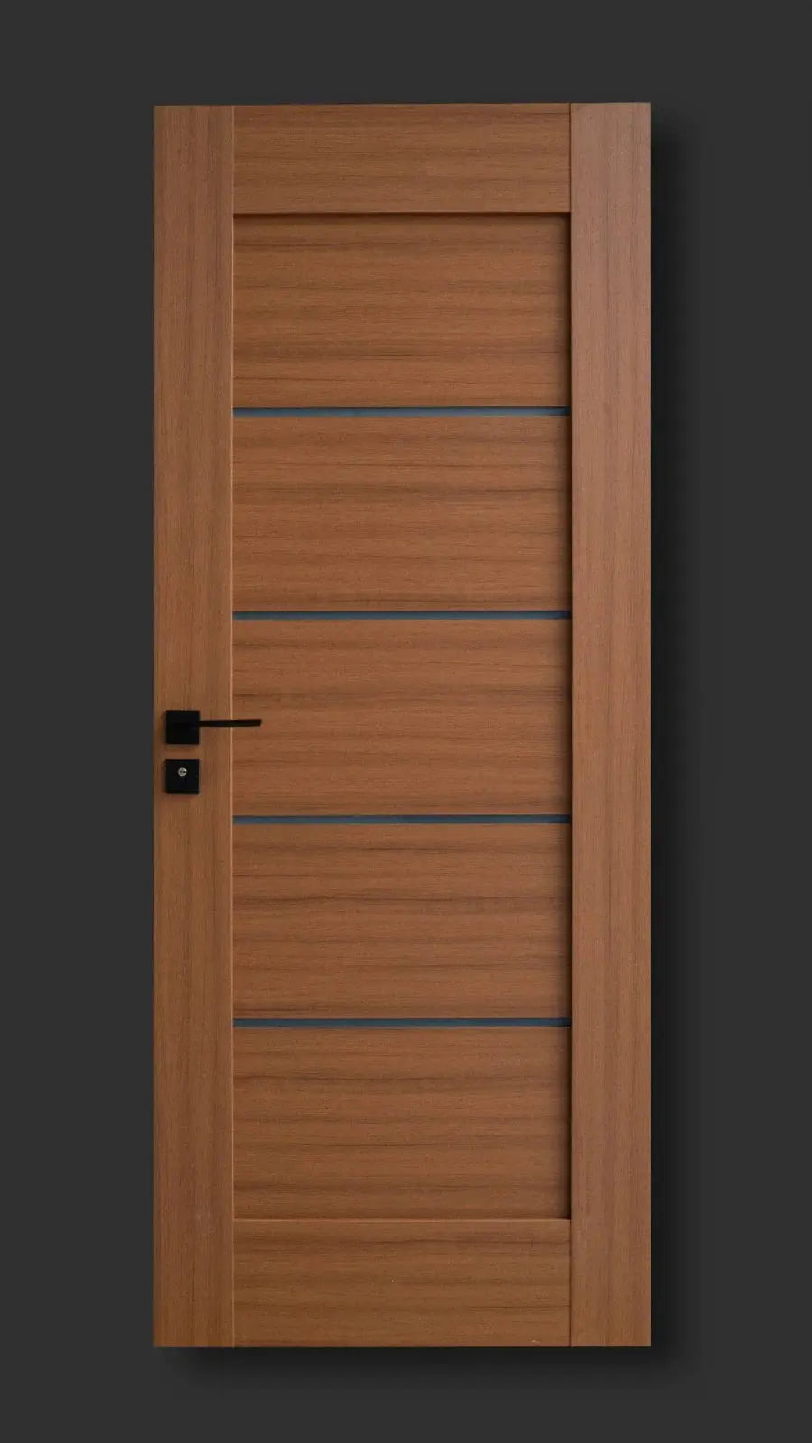 Ușă interior culoare teak JYA-066 cu toc reglabil – design cald, complet echipată