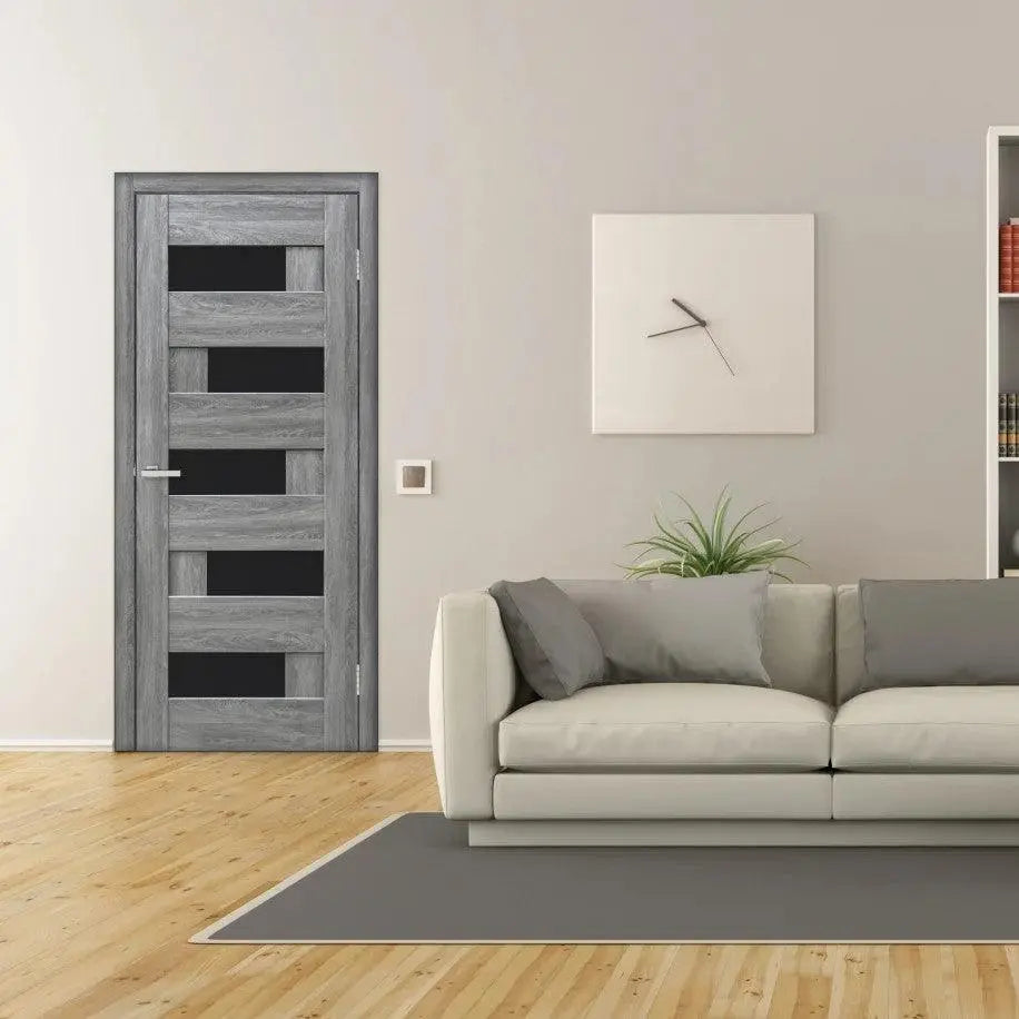 Ușă de interior RINO 16 Eugene Oak cu toc reglabil – aspect de stejar natural, complet echipată, livrare rapidă