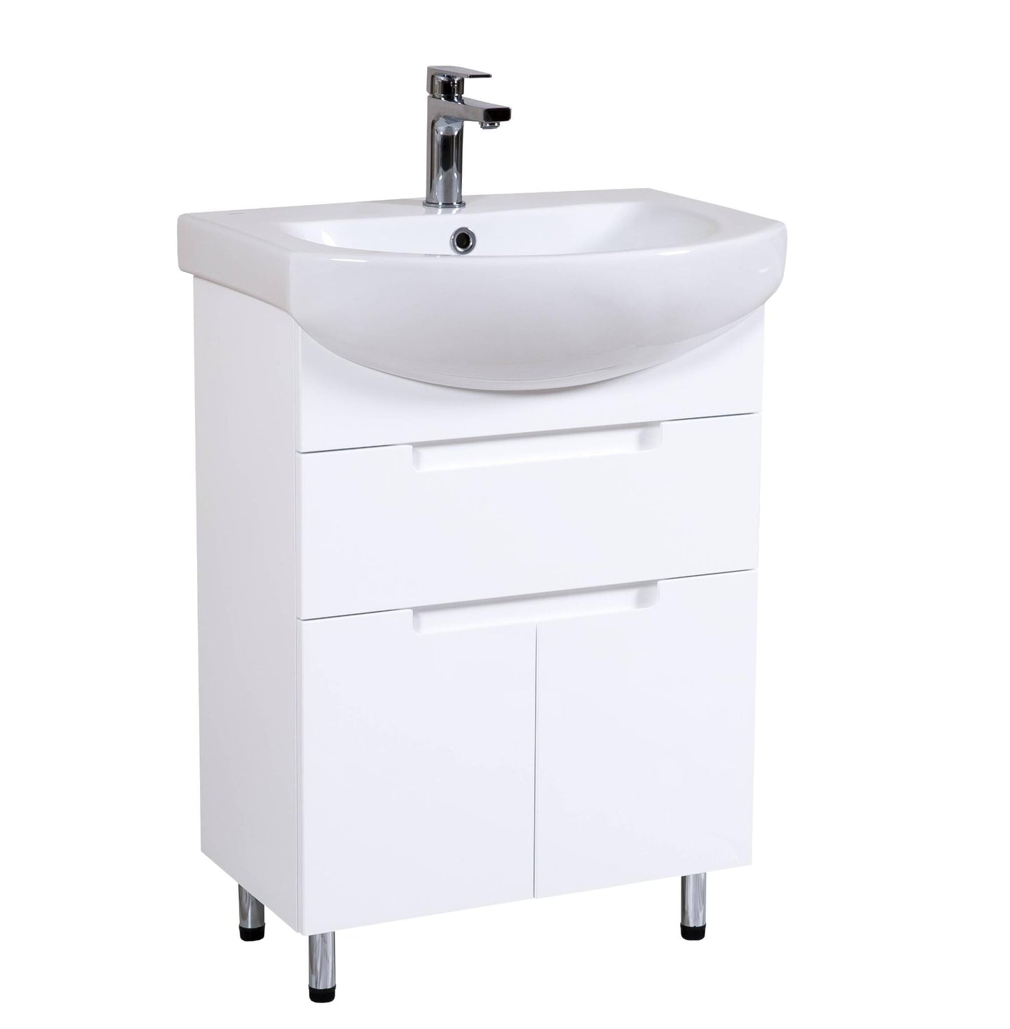 Mobilier de baie pe pardoseală Quadro, Alb